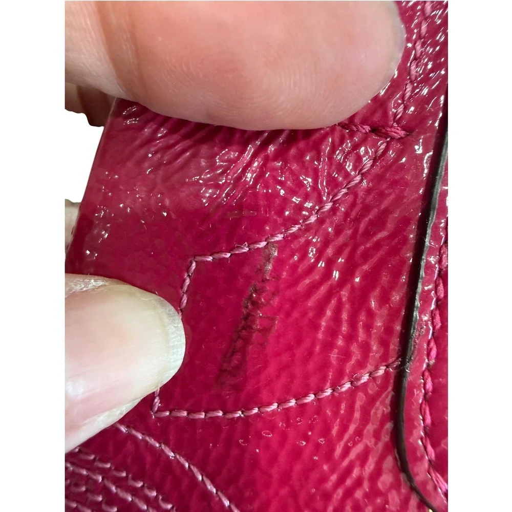 Coach Signature Purse Tote Hot Pink Patent Leather Shoulder Large Hobo Bag